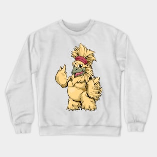 Kawaii silk chicken with braid - Silkie chicken Crewneck Sweatshirt